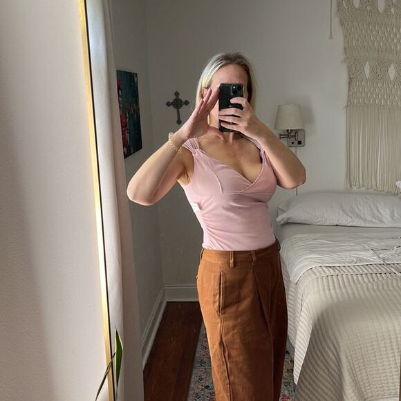 Free‎ People Bodysuit Womens Medium Pink - Picture 1 of 8